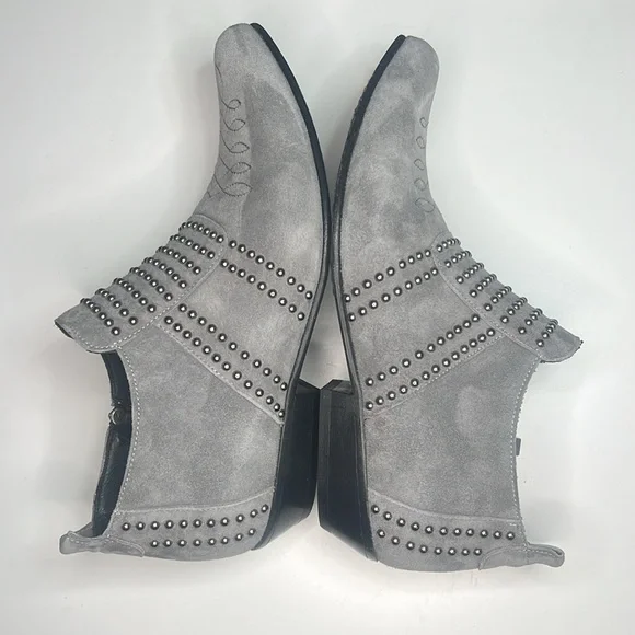 Anine Bing - Charlie Low Grey Suede Studded Ankle Boots Women's Size US 7/EU 37 - Picture 8 of 12